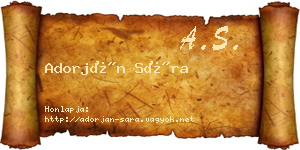 Adorján Sára névjegykártya