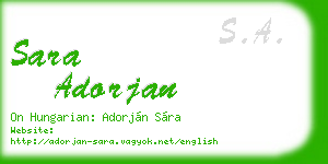 sara adorjan business card